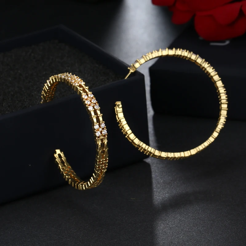 EMMAYA 2017 новые большие серьги золотого цвета Роскошные модные женские круглые AAA