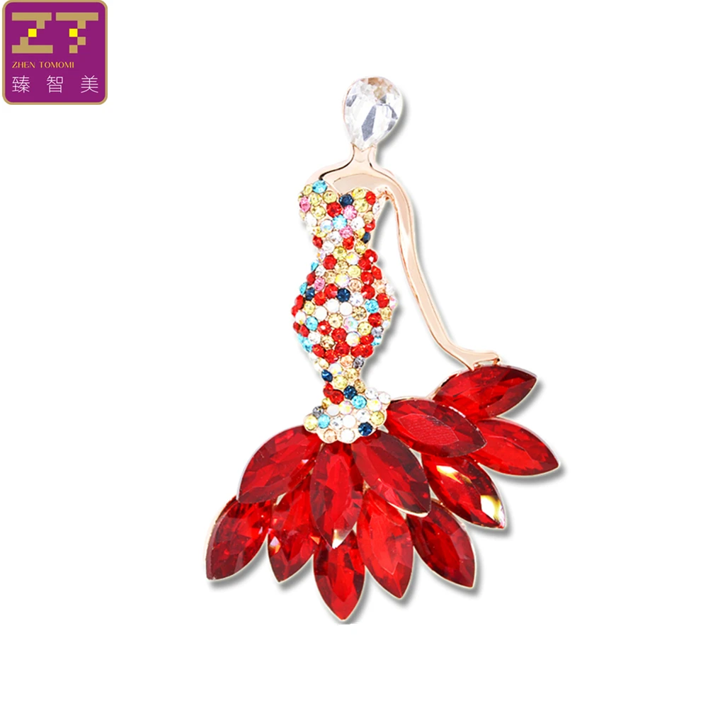 Zhen томоми Изысканный Простой Мода Русалка Стразы корсаж брошь Шпильки знак шарф