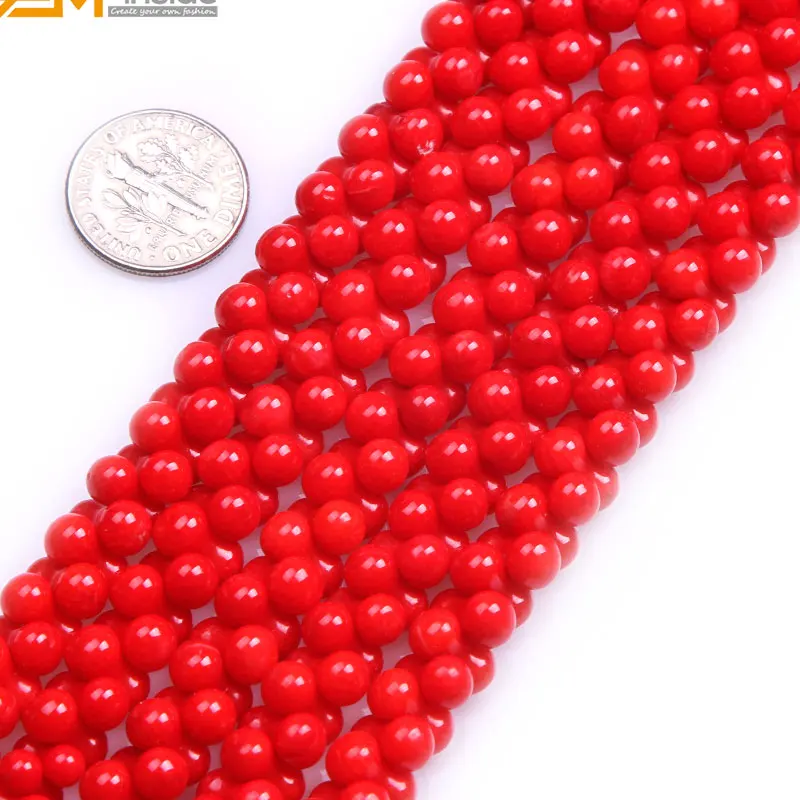 

Gem-inside Natural Coral Loose Beads For Jewelry Making 6-10mm 15inches White Red Pink DIY Jewelry