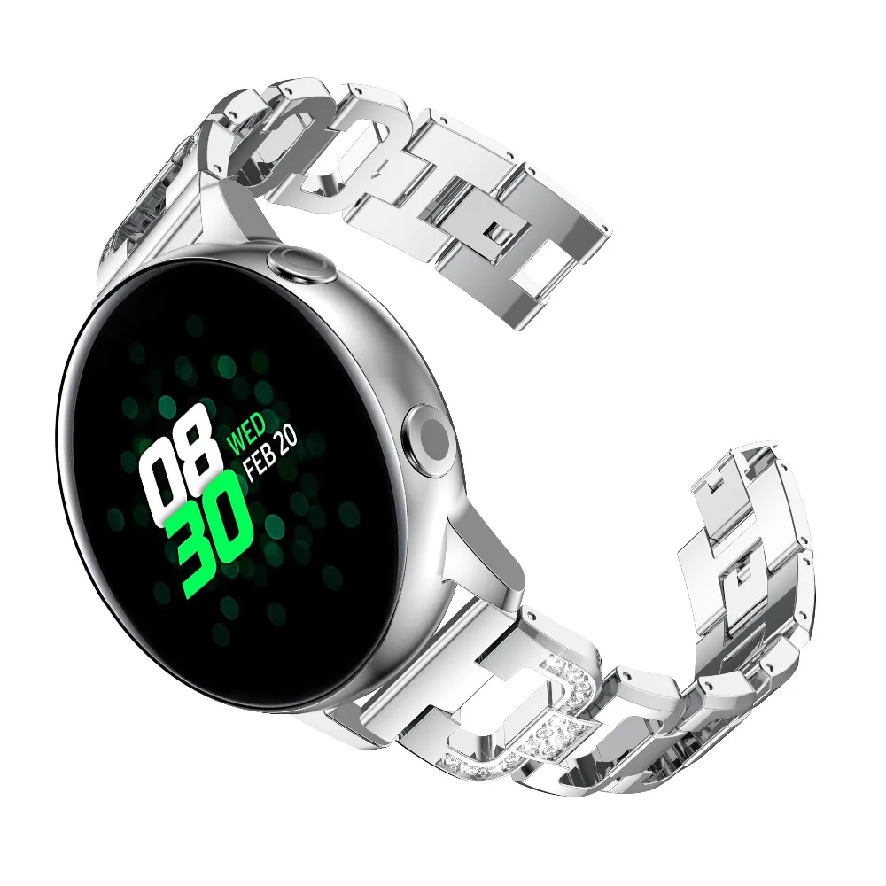 Фото Ремешок 20 мм для наручных часов Garmin Forerunner 245 245M 645, металлический сменный Браслет для смарт-часов Garmin Vivoactive 3 №2