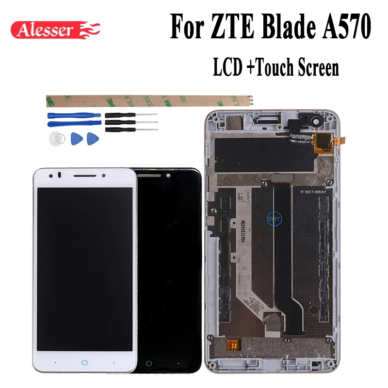 Alesser 1280X720 FHD для zte Blade A570 T617 A813 ЖК дисплей + сенсорный экран с рамкой 5 дюйма сборка