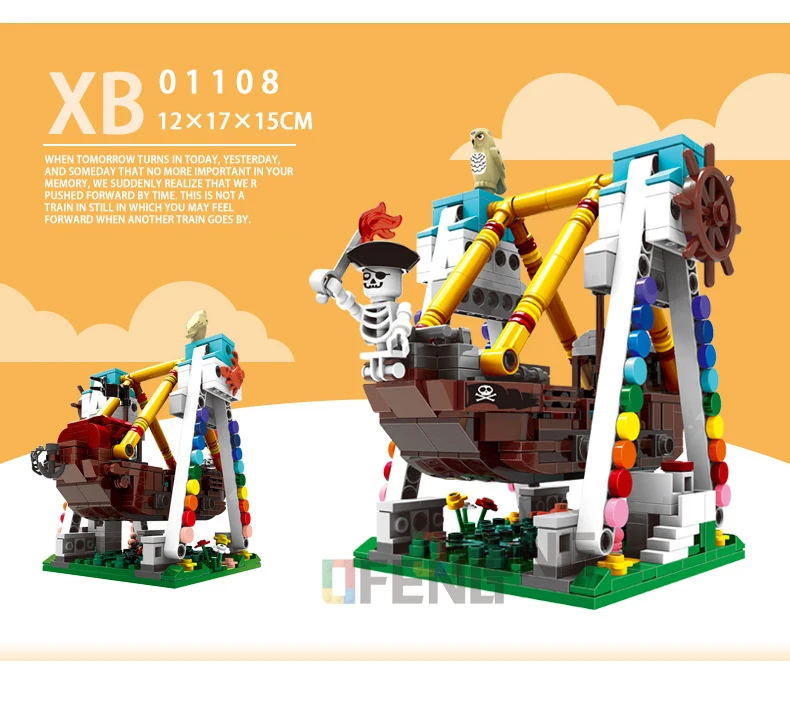 

XingBao 01109 Amusement Park Pirate Ship DIY Building Blocks Kit bricks children DIY educational assembly bricks
