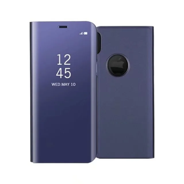purple Умный зеркальный чехол для телефона samsung S10 S9 S8 Plus S7 S6 Edge откидной Чехол для телефона S10 Plus кожаный задний Чехол бант etui - Цвет: purple