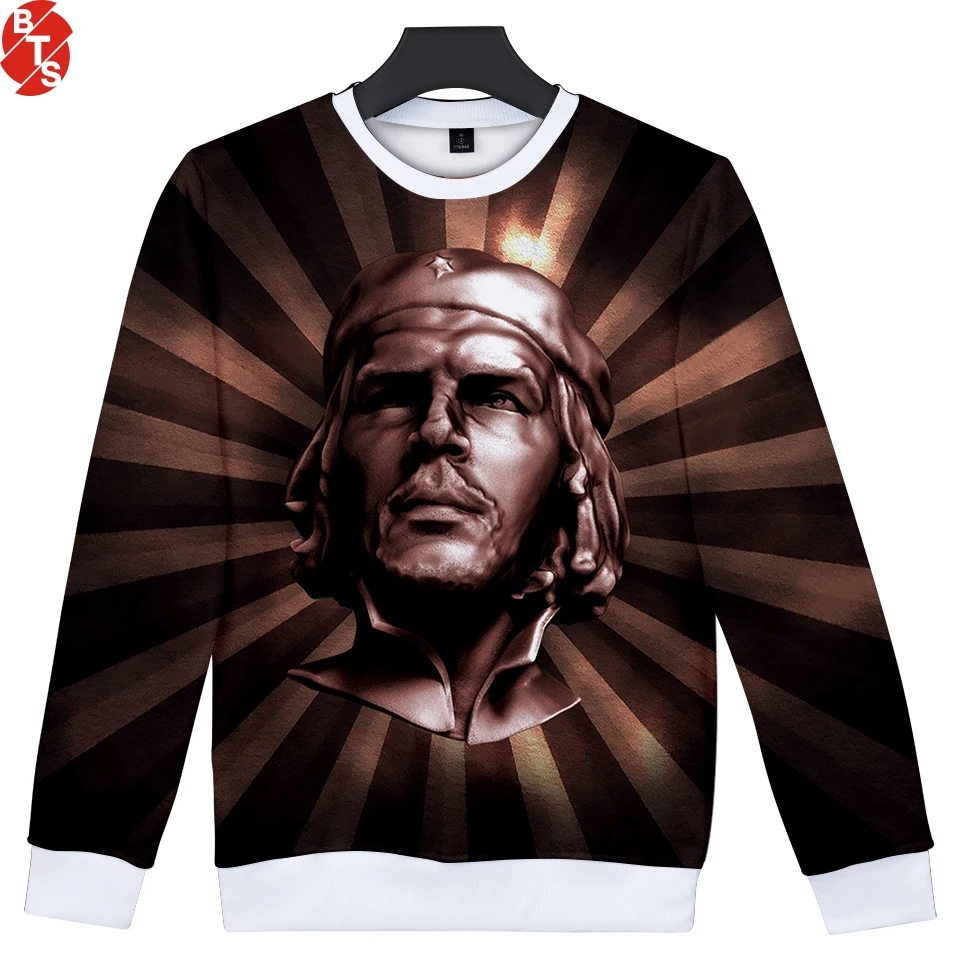 Свитшот Che Guevara с 3D принтом для мужчин и женщин длинным рукавом круглым вырезом