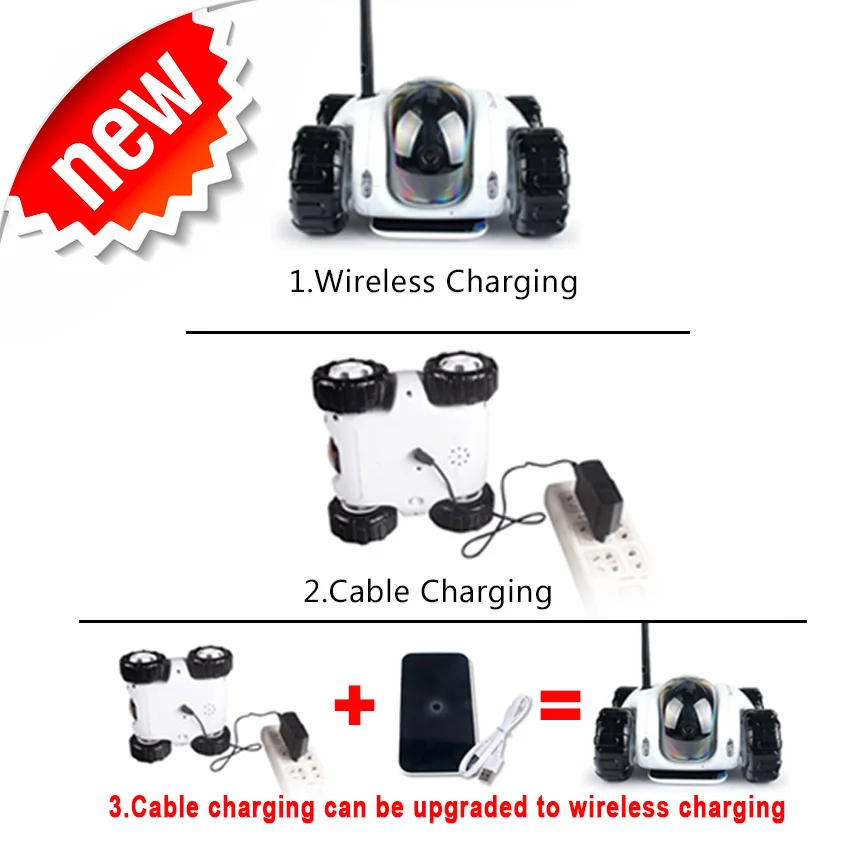 wireless charger Wi-Fi remote RC car camera video toy Night Vision mobile 3MP IP Camera Smart Phone control tank | Игрушки и хобби
