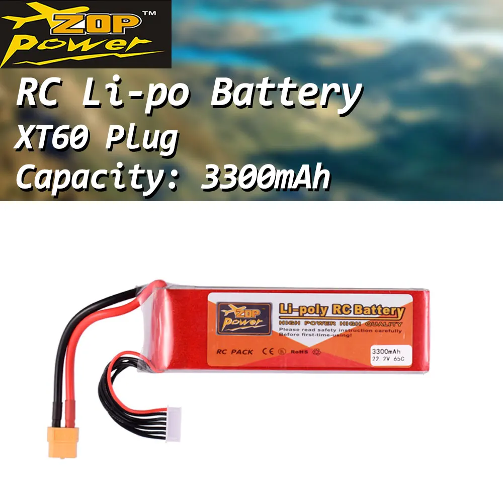 ZOP Power 22 2 V 65C 3300mAh 6S Lipo батарея XT60 вилка перезаряжаемая для RC гоночного дрона