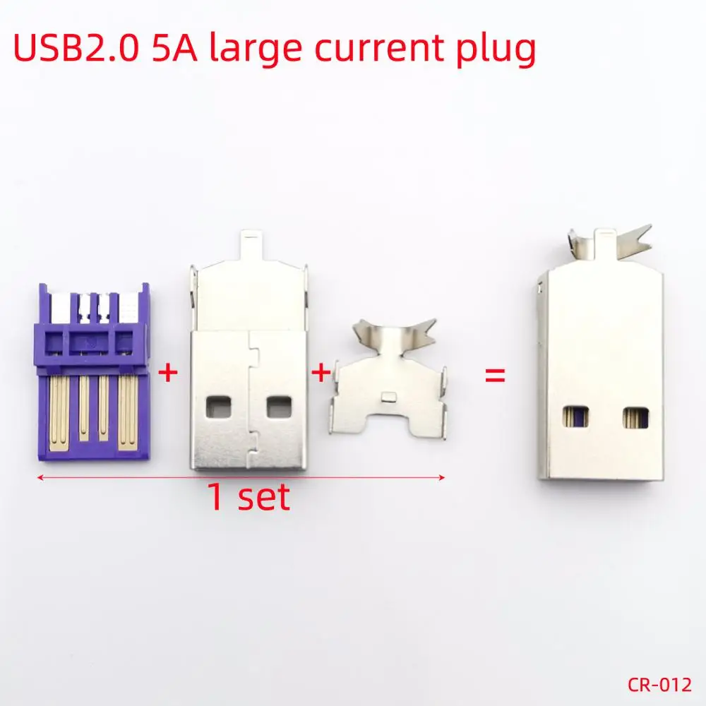 5-15 компл. Сварной проводной Соединитель с чехлом USB 2 0 разъем тип A 3 штекер 2A/5A