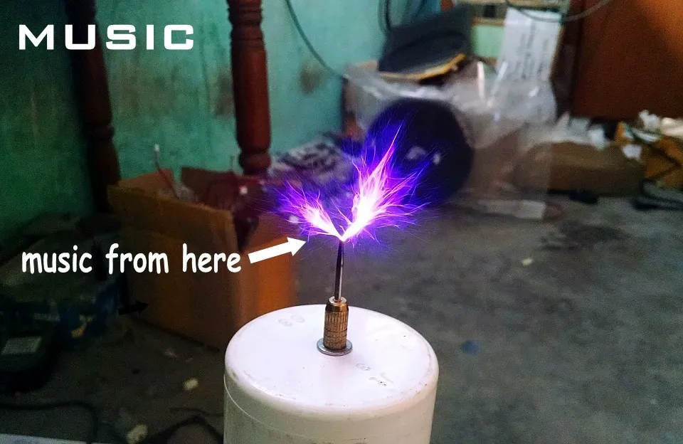 Плазменный динамик Arc громкий музыка Тесла катушка Удивительный мигающий