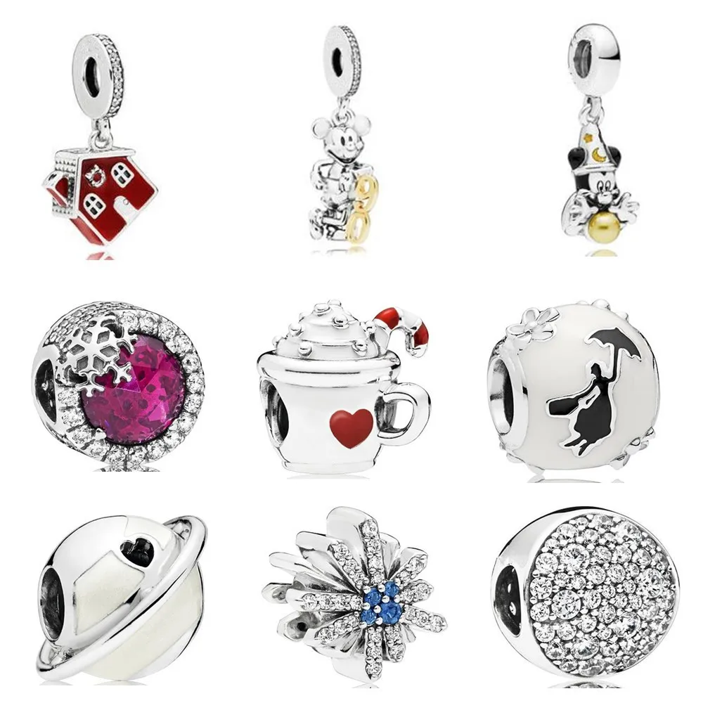 AIFEILI Fit Pandora Браслеты браслет ожерелье DIY Микки Минни Снежинка Кулон для мамы с