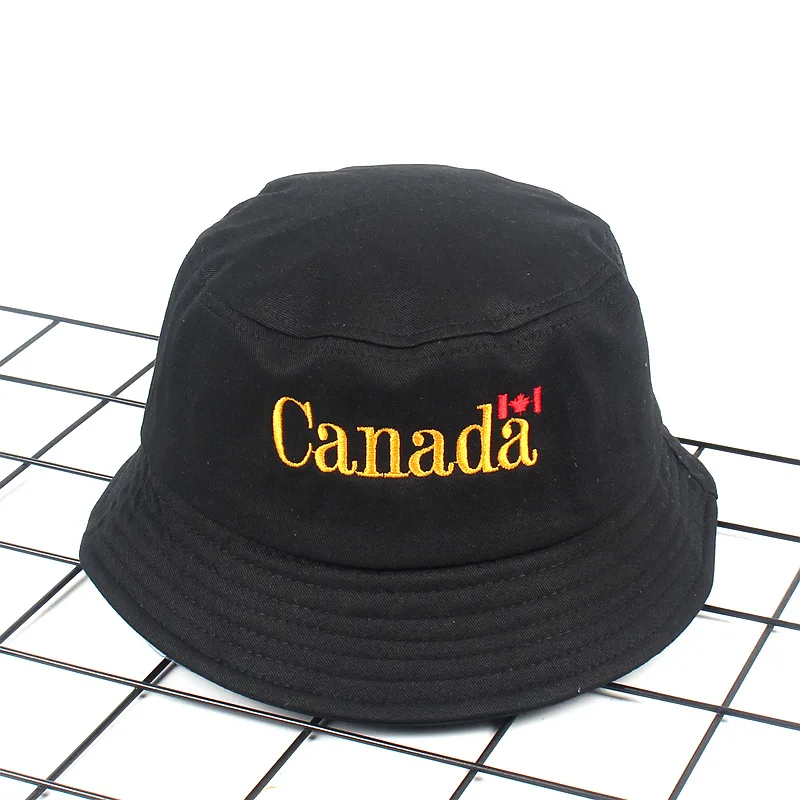 Новая канадская Панама с вышивкой кленовый лист хип хоп Боб Кепка Gorras мужская