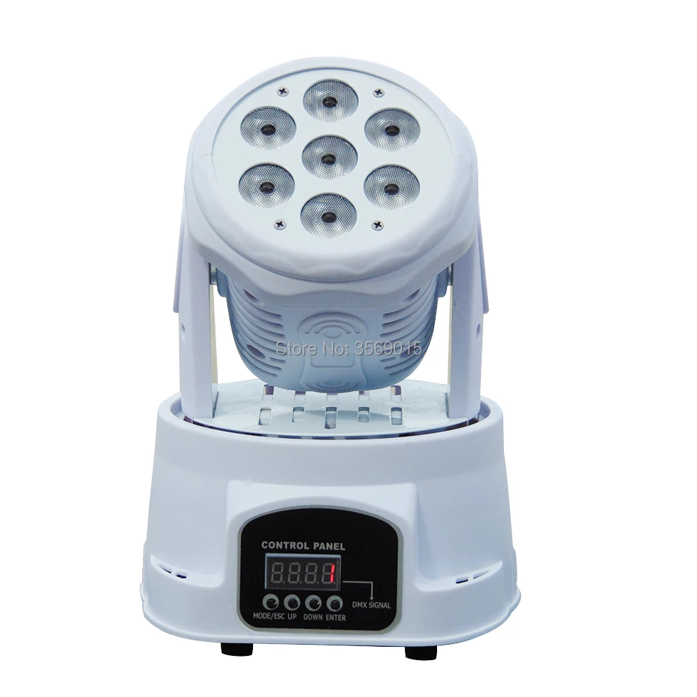 Мини светодиодный стирка 7x12W 4in1 RGBW Quad сценический светильник с движущейся