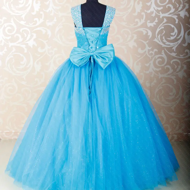 RSE276 высокое качество Yiaibridal Кристальные бисерные плечевые ремни Aqua Blue Quinceanera