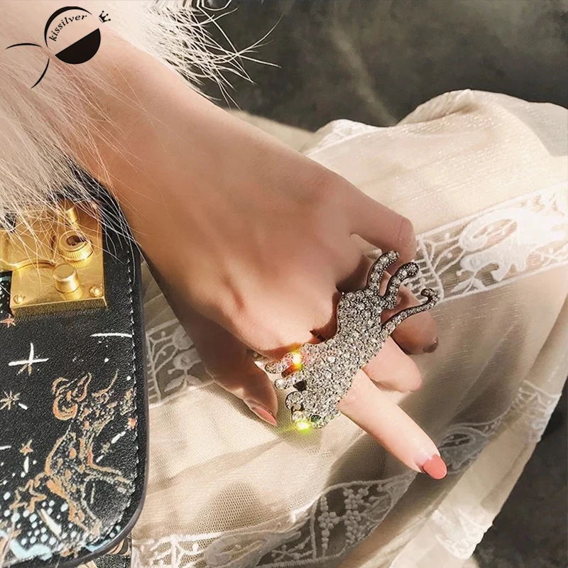 TRENDY EYE Fashion Women Rhinestone Party Ring Romantic ladies big tiger rings personality fashion open ring for banquet | Украшения и