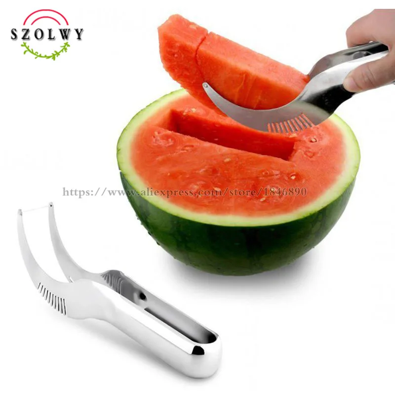 hot sale 1pcs stainless steel watermelon cantaloupe slicer cutter server corer scoop tool utensils as seen on tv | Дом и сад