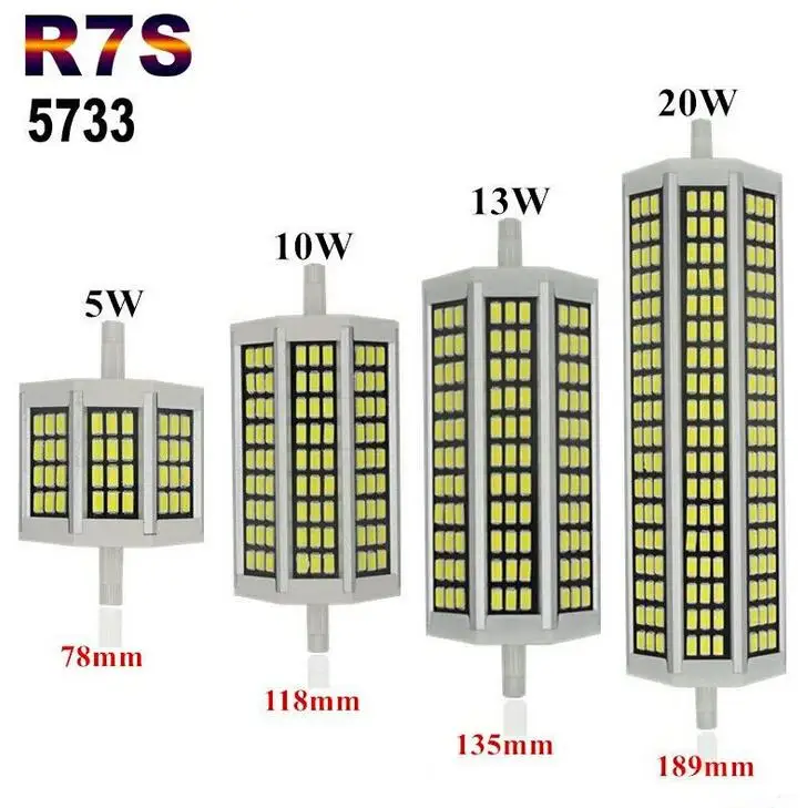 

R7S LED Bulb Lamp 78mm 118mm 135mm 189mm LED Corn Light Bulb 5W 10W 13W 20W SMD 5733 AC200-240V Lamparas Replace Halogen Lamp