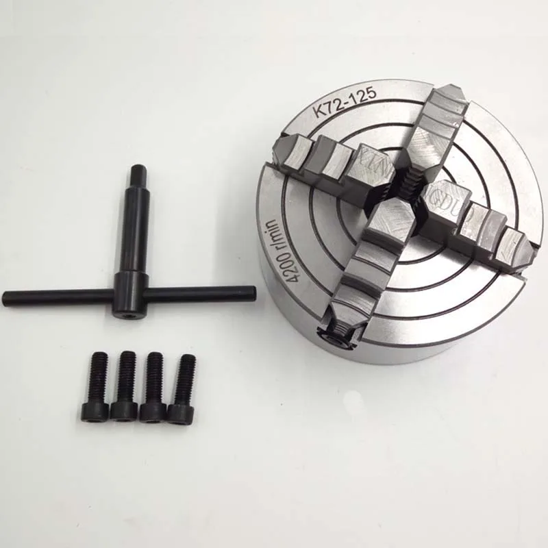 K72 125 ручной токарный станок Chuck 4 Челюсти 5 ''с ЧПУ M8 четыре челюсти с