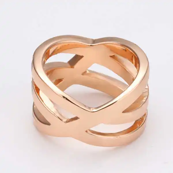 Wholesale 18K Gold Plated Ring Fashion Nickle-Free Tin Alloy Rhinestone Crystal Rose 18KGP Rings SMTPR001 |