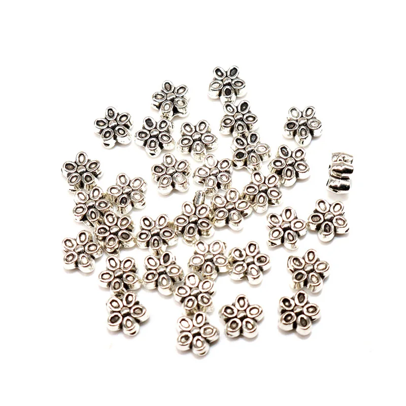 Винтажные бусины разделители в форме цветка 100 шт. металлические трубки из