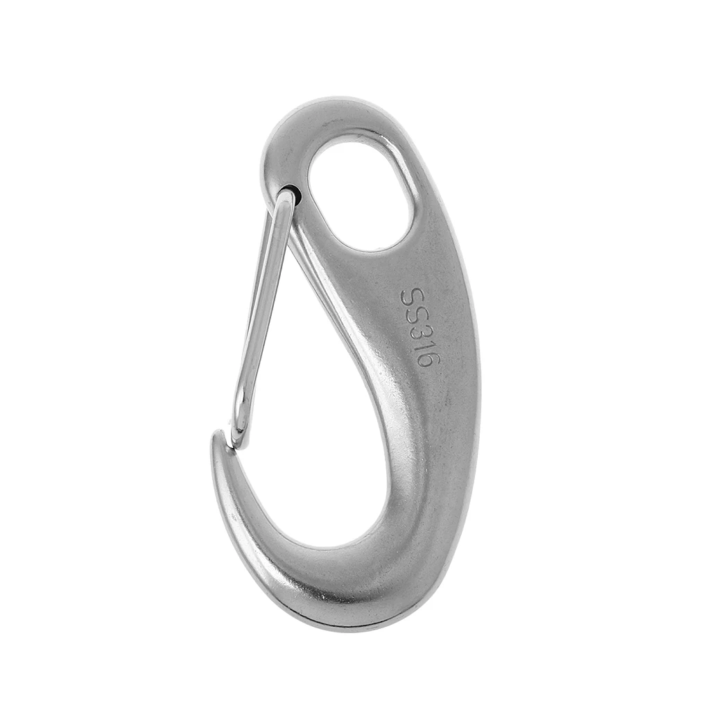 

Boat Marine Stainless Steel Egg Shape Spring Snap Hook Clip Quick Link Carabiner