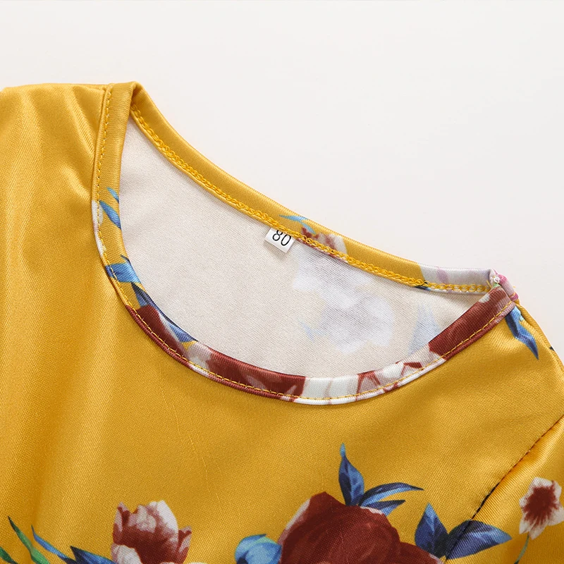 Одежда для маленьких девочек Новинка 2019 года платье с длинными рукавами и