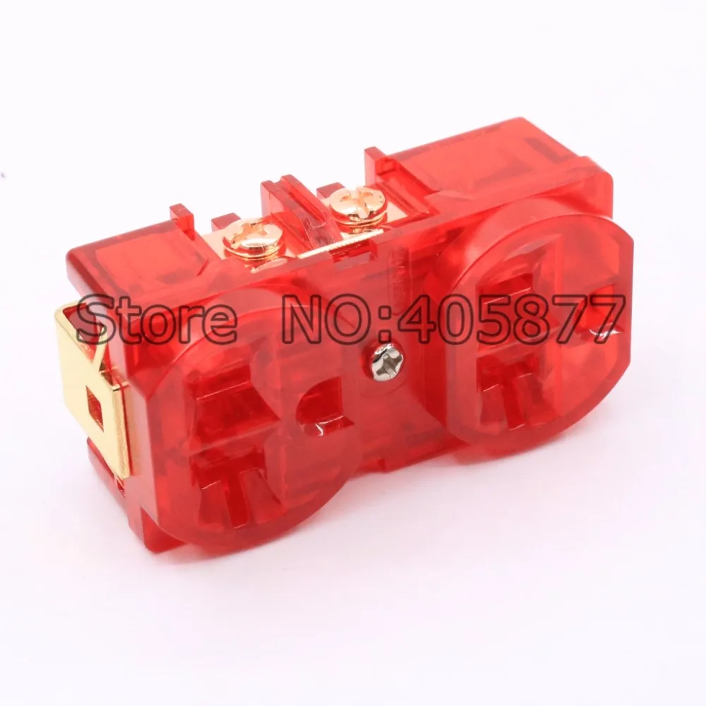 5pieces HIFI US AC Power Receptacle Socket Red copper Plating for audio power Distributor | Электроника