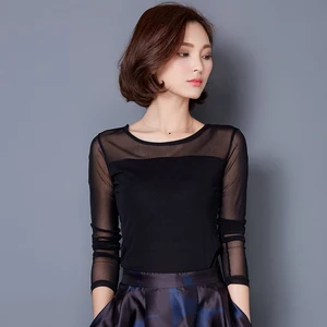 Блузки 2020 осень зима кружевная блузка Модные Вязаные кружевные топы рубашка с длинным рукавом Женские блузки красный черный синий размера плюс Топ