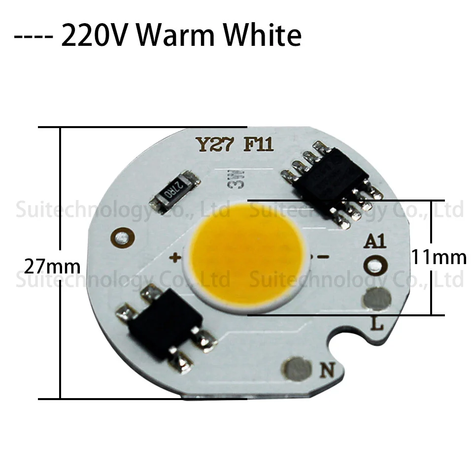 Warm White 10 шт. светодиодный COB лампа 3 Вт 5 Вт 7 Вт 10 Вт 12 Вт AC220V Белый Красный Зеленый Синий Смарт IC интегрированный светильник для потолочный светильник чашка с прожектором светильник - Испускаемый цвет: Warm White