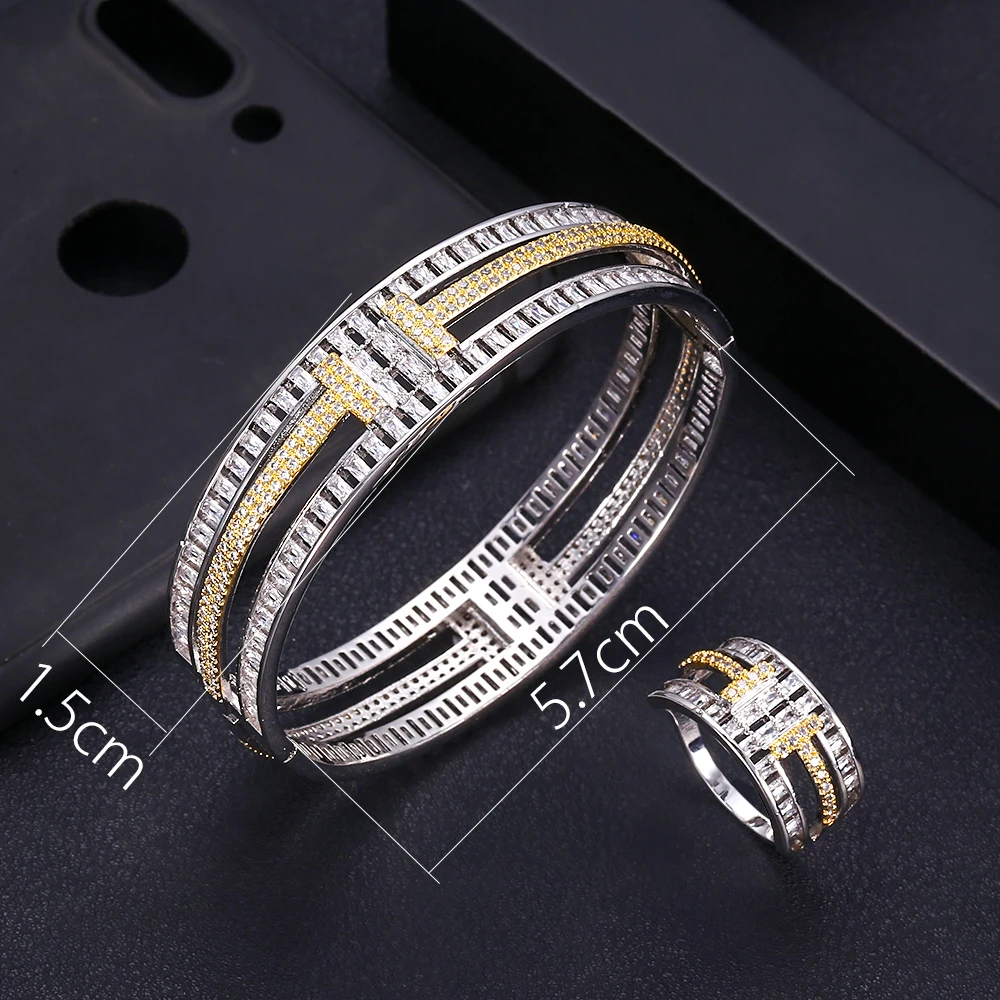 Jankely Роскошные геометрические кольца наборы Мода Дубай серебряные свадебные