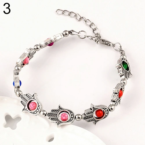 Горячие Для женщин Boho Стиль Хамса символ рука Фатимы Бусины браслет цепи Браслет