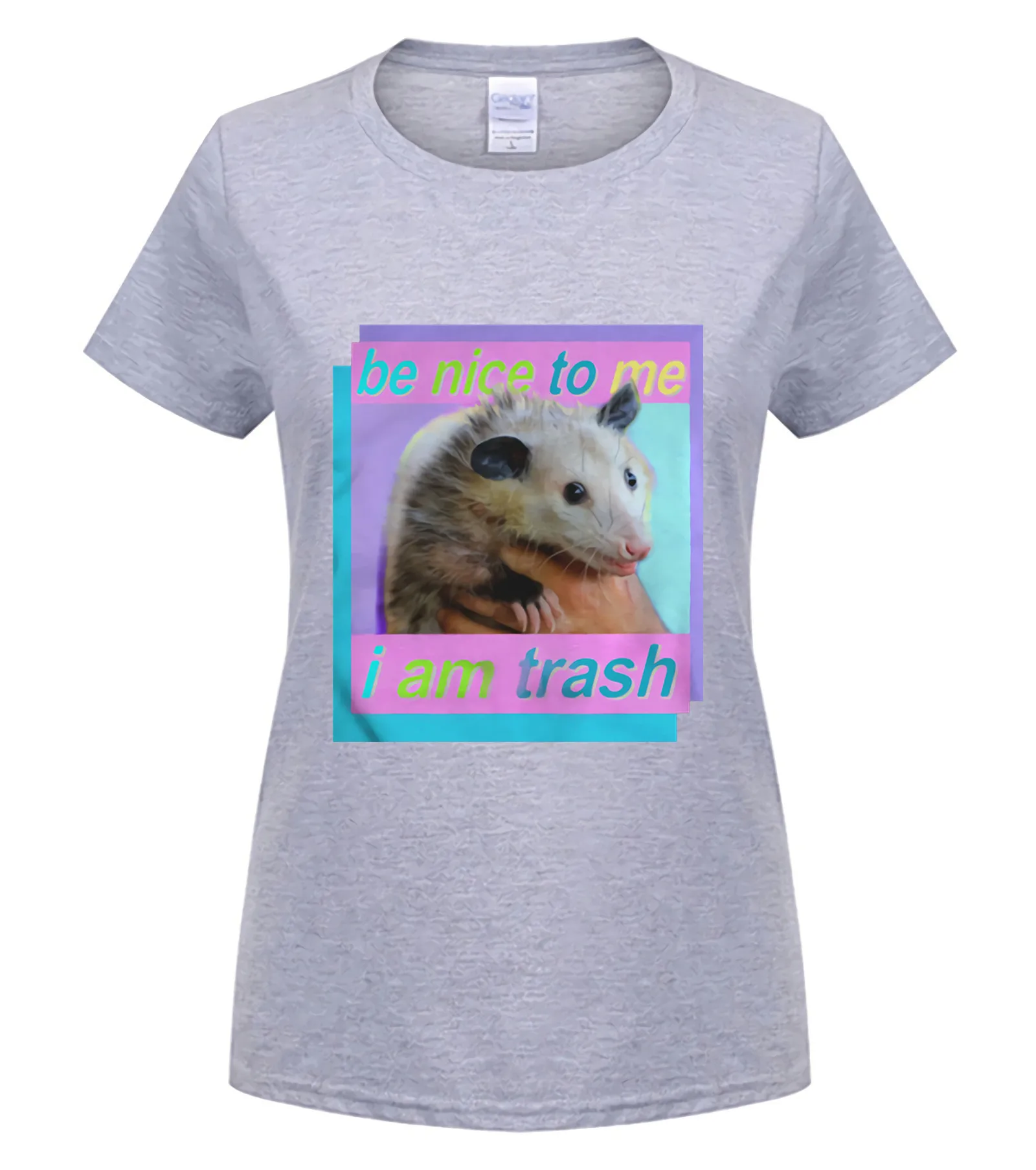 women Light grey Opossum будьте добры ко мне я мусорная рубашка - Цвет: women Light grey
