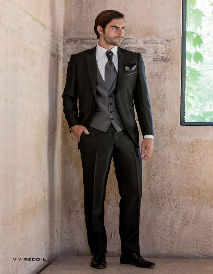 2017 Classic Fit Мужские Смокинги Свадебные Костюмы На Заказ Красивый Groomsmen Свадьба