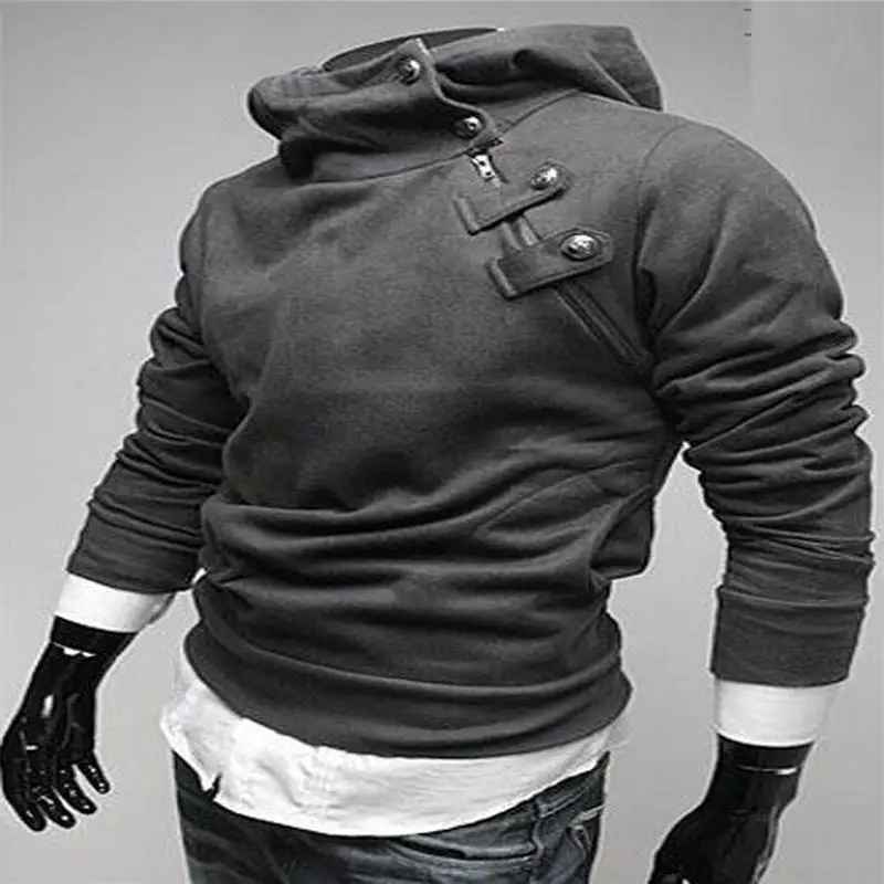 Мужские толстовки Толстовка толстый рукав куртка Хлопок Диагональ