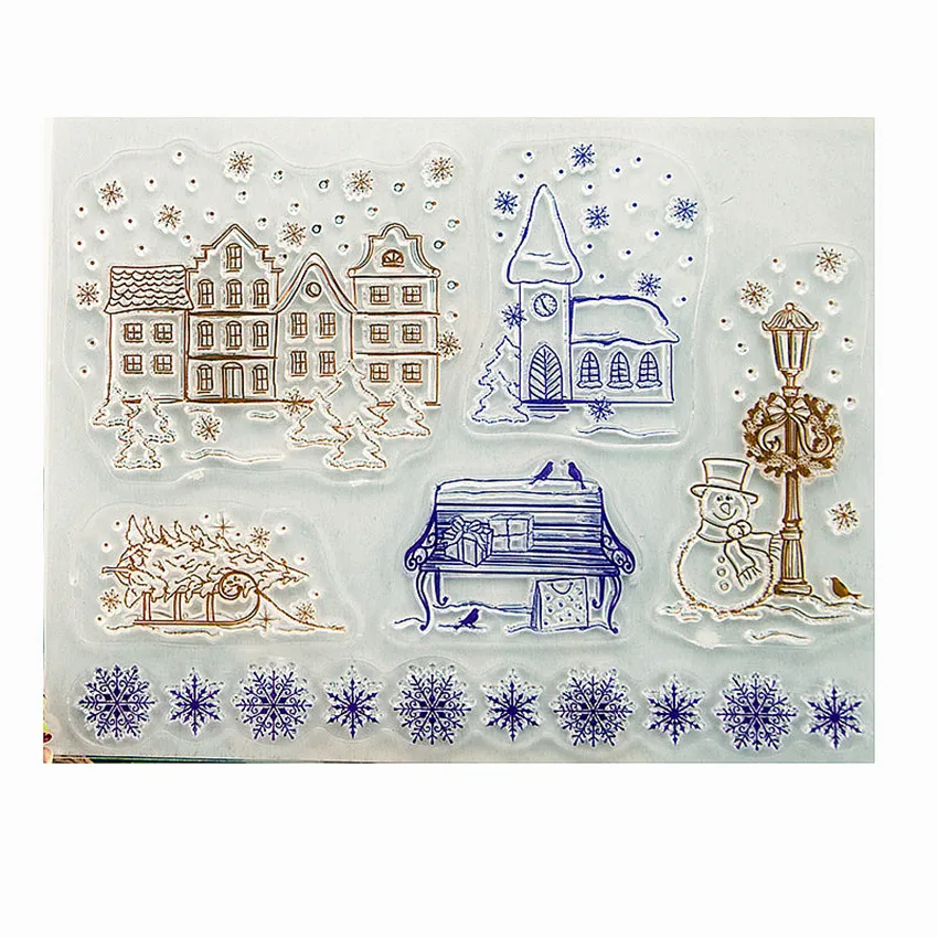PANFELOU Snow castle Transparent Clear Silicone Stamp/Seal DIY scrapbooking/photo album Decorative clear stamp sheets | Дом и сад