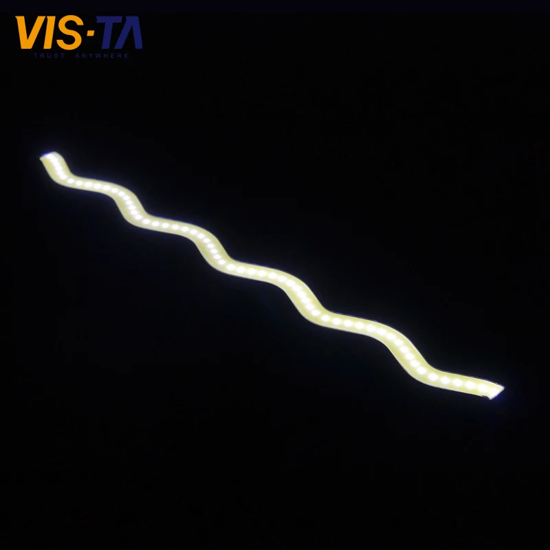 2016 New 2pcs/lot DC 12V Waves Ripple Shapes COB LED Car DRL Fog Strip Daytime Running Driving Lights Super Bright for BMW/Audi |