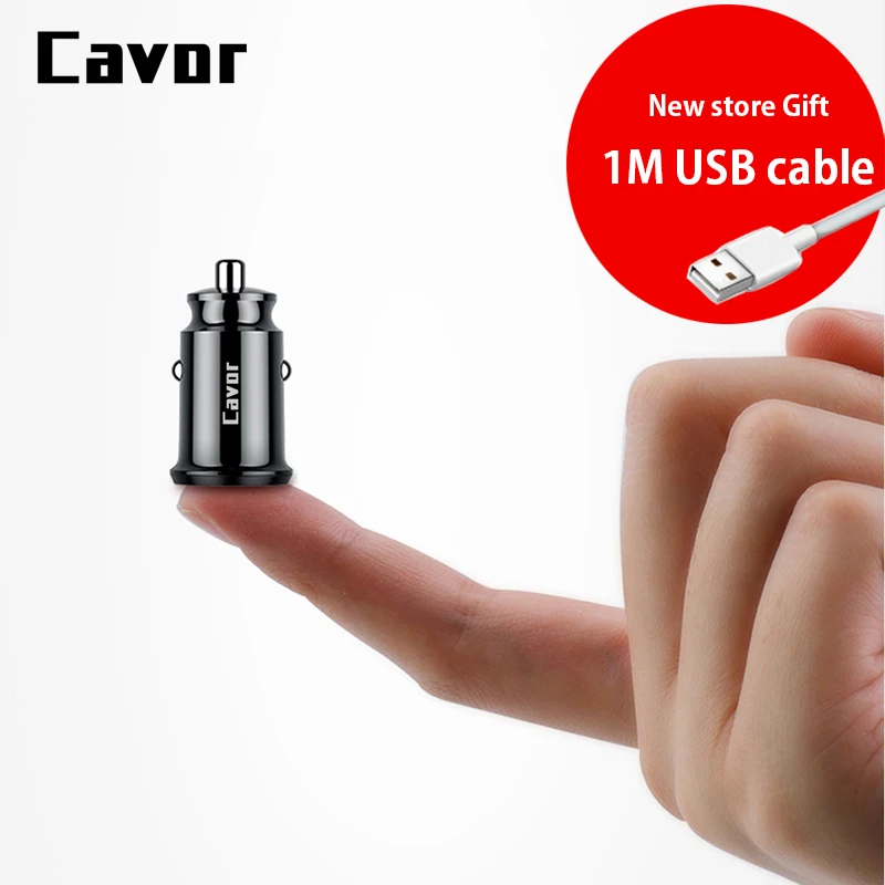 Автомобильное зарядное устройство Mini с двумя USB портами для iPhone xs max xr 6 6s 7 8