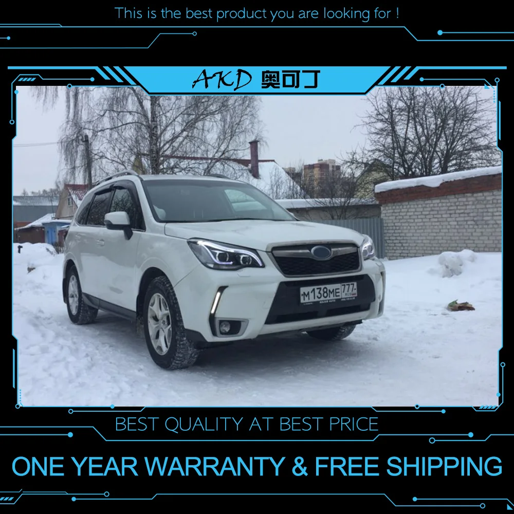 АКД Тюнинг автомобилей фары для Subaru Forester 2013- светодиодные фары DRL ходовые огни биксеноновые фары Противотуманные фары с ангельскими глазками