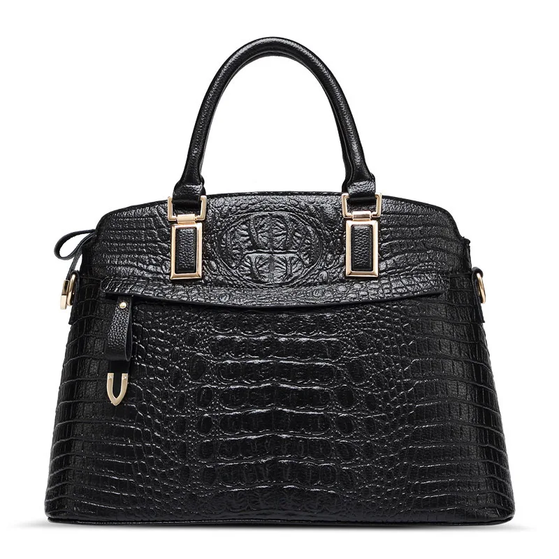 Женщины сумки Неподдельной Кожи Крокодила шаблон сумка элегантная дама Снаряды