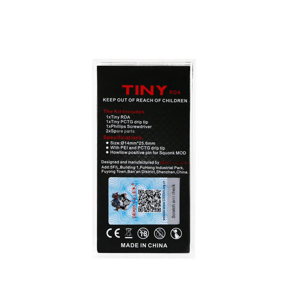 Оригинальный Demon Killer Tiny RDA Tank 14 мм с ПЭИ дрип тип PCTG капельный наконечник BF squnok pin