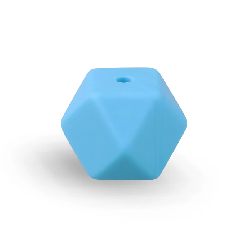07-Deep SkyBlue Keep& Grow 14 мм 10 штук силиконовые шестигранные шарики пищевой силиконовый для детей для прорезывания зубов бусины жевательная соска цепи Детские трофеи - Цвет: 07-Deep SkyBlue