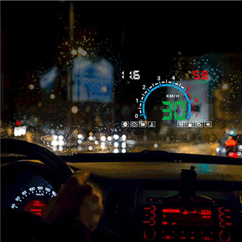 

E350 5.8" Auto Car HUD Head Up Display navigation OBD2 and hud projector Interface windshield film Speeding