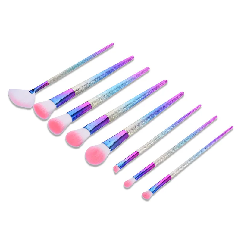 8 шт./компл. градиентная Радужная щетка противоскользящая матовая Кисть для