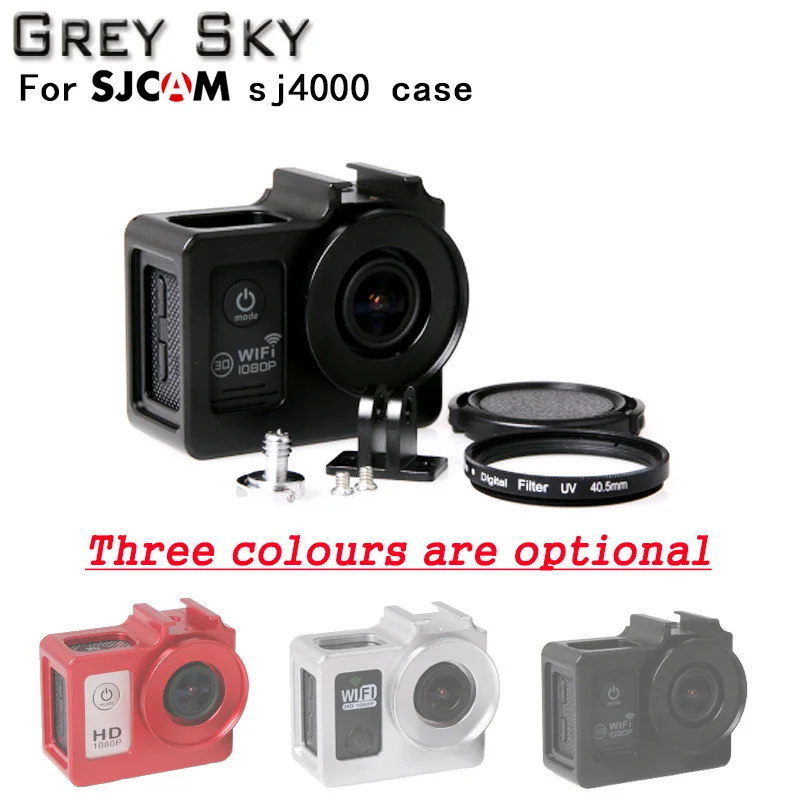 Чехол для Камеры SJCAM SJ4000 корпус из металлического сплава + УФ фильтр len sj4000 sj7000 sj6000