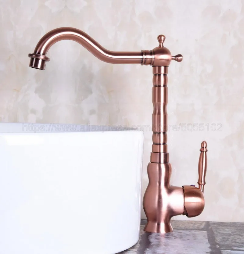 Смеситель для ванной комнаты с античным красным медным покрытием кран раковины