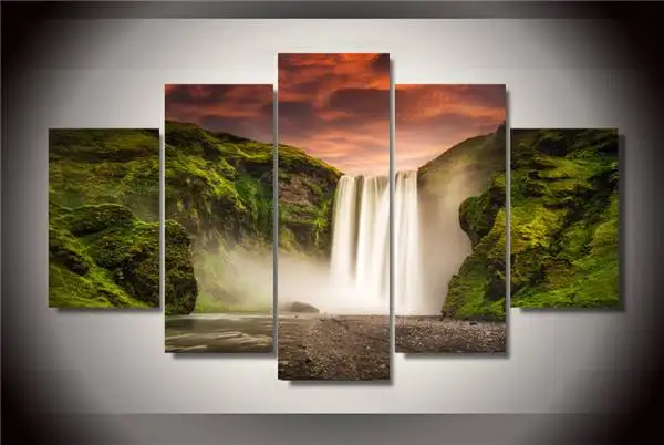 Hd Печать Природный водопад пейзаж картина холст печать декор комнаты плакат