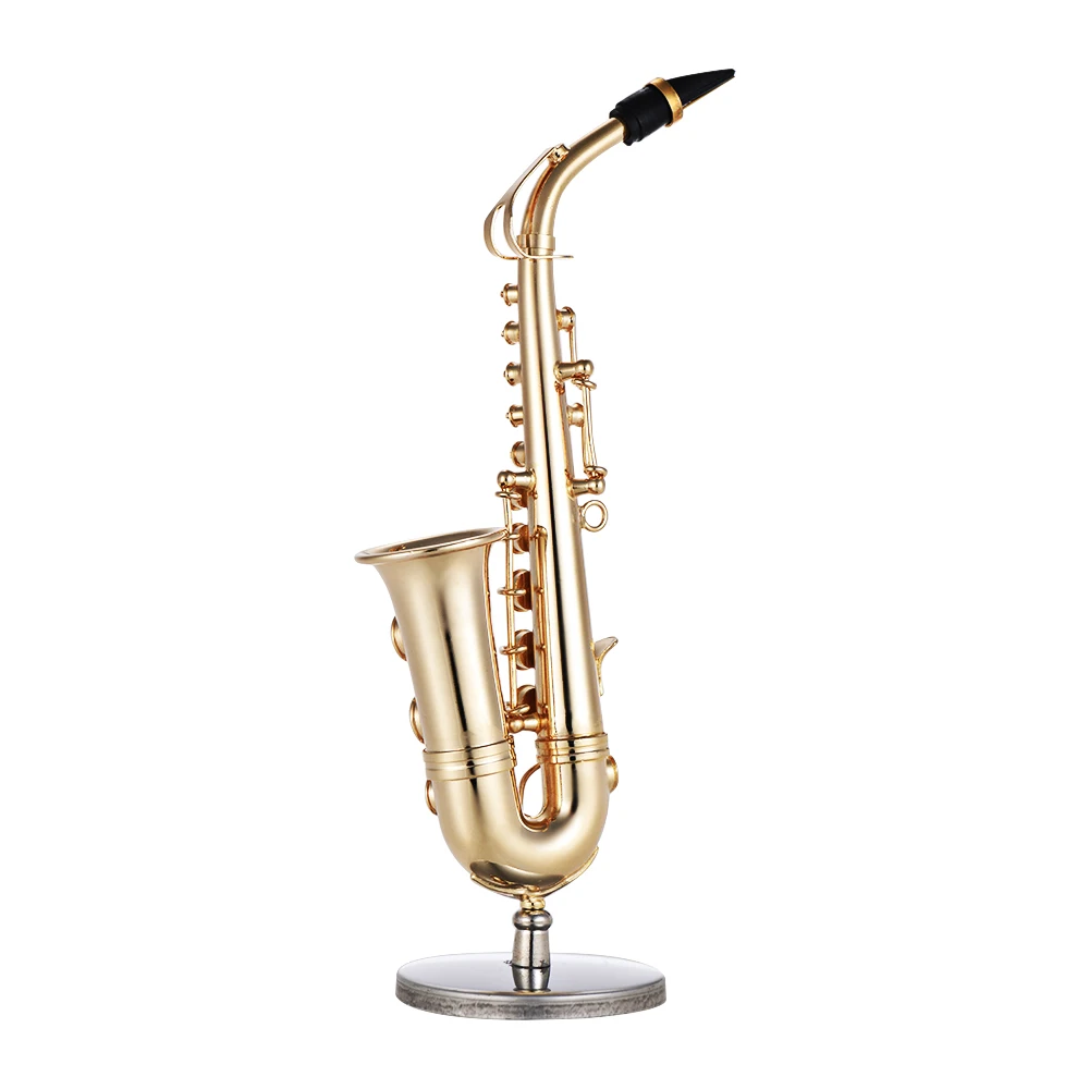 Мини латунный альт саксофон Модель Sax изысканный Настольный музыкальный