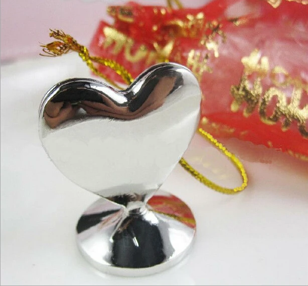 100 шт Свадебные украшения любовь Серебряный в форме сердечка место карты/имя