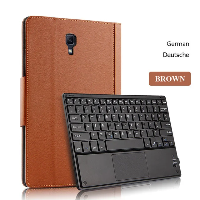 German Brown Чехол из искусственной кожи чехол для samsung Galaxy Tab A A2 10,5 SM-T590 T595 T597 съемный планшет Bluetooth клавиатура многоязычный - Цвет: German Brown