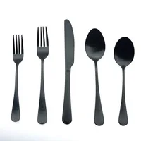 Стильный черный набор столовых приборов из нержавеющей стали Dinnerwar, столовый набор, острые ножи для стейка, столовые вилки, чайная ложка, столовый набор, 1 шт