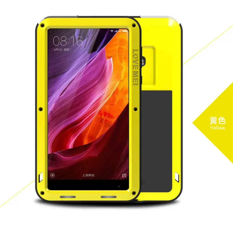 Полный корпус защитный Xiaomi mi x 2 Чехол для Xiaomi mi Mix 2 2S mi x2 Phone& Gorilla glass Metal Armor s для Xiaomi mi Mix 2 Чехол - Цвет: Yellow