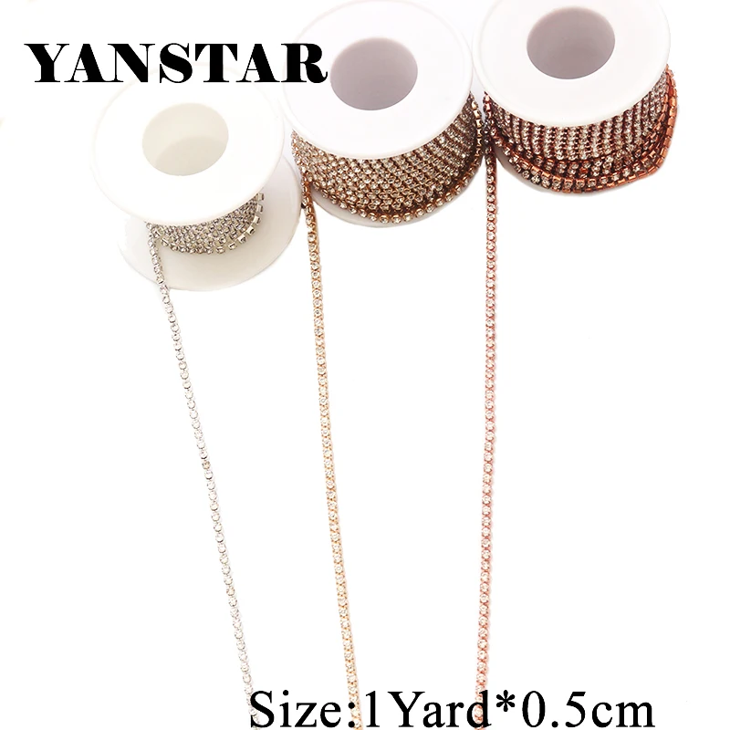 YANSTAR 10 ярдов Однорядная цепочка из горного хрусталя SS12 закрытый набор Горячая